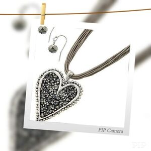 Hematite Heart Necklace Set